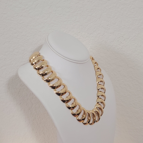Anthropologie Gold Tone Ladder Link Collar Necklace 90s Elegant Minimalist NWT - Picture 8 of 16